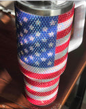 Flag Rhinestones Tumbler