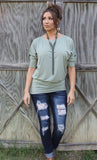 Dallas Dolman-Light Olive-3/4 Sleeve