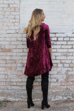 Addictive Dress-Crushed Velvet-Burgundy