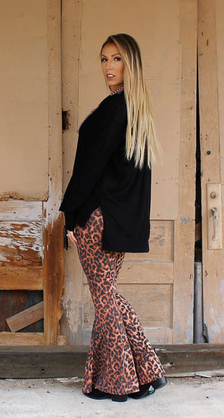 Leopard print 2025 flare pants