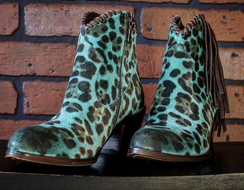 Blue Leopard Boots