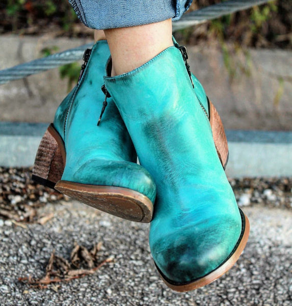 Turquoise ankle boots sales