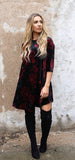 Addictive Dress-Velvet Red and Black