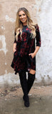 Addictive Dress-Velvet Red and Black