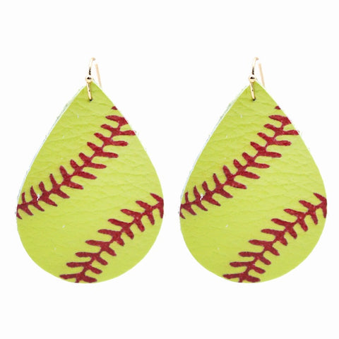 Softball Leather Earrings