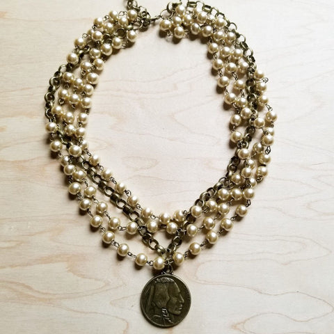 Champagne Pearl Collar Necklace