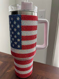 Flag Rhinestones Tumbler