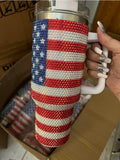 Flag Rhinestones Tumbler