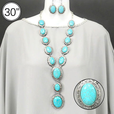Turquoise Statement Necklace/Earrings