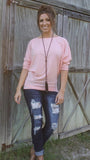 Dallas Dolman-Light Coral/Pink-3/4 Sleeve