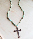 Antique Copper Cross Necklace