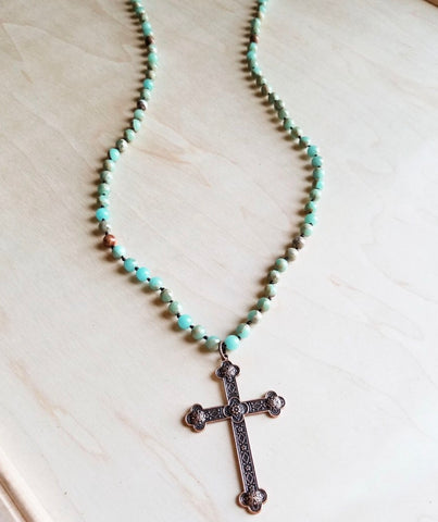 Antique Copper Cross Necklace