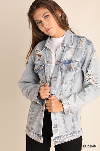 Distressed Denim Jacket