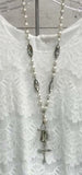 Pearl Multi Cross Necklace