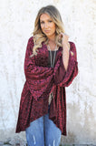 Burgundy Leopard Kimono