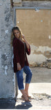 Burgundy Leopard Kimono