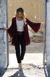 Burgundy Leopard Kimono