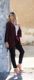 Burgundy Leopard Kimono