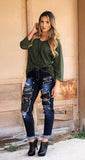 Military Patch Boyfriend Jeans