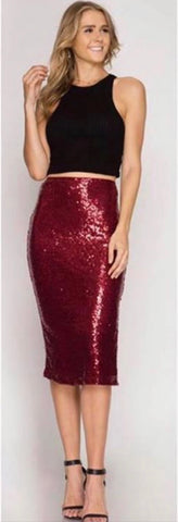 Sequin Pencil Skirt