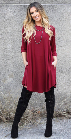 Addictive Dress-Burgundy