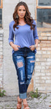 Rose Gold Sequin Patch Jeans