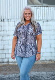 Snakeskin Print Top