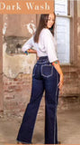 Raw Edge Wide Leg Jeans