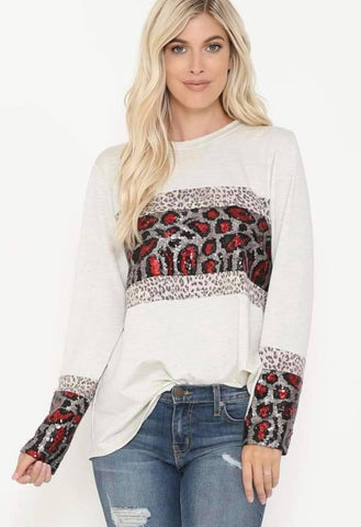 Really Really Red Leopard Top