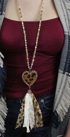 Leopard Heart Necklace