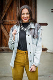 Snakeskin Sequin Denim Jacket