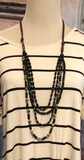 Black Stone Layered Necklace