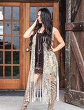 Mossy Oak Fringe Suede Vest