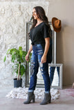 Snakeskin Patch Jeans