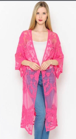Pink Lace Kimono