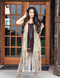 Mossy Oak Fringe Suede Vest