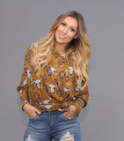 Wearing Waffle Top-Mustard