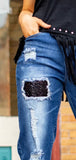 Boyfriend Black Sequin L & B Jeans