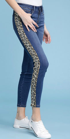 Judy Blue Leopard Side Stripe Jeans