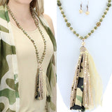 Camo Tassel Necklace