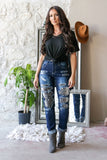 Snakeskin Patch Jeans