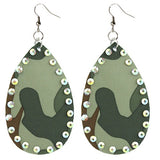 Camo and stone earrings