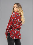 Wearing Waffle Top-Red