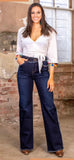 Raw Edge Wide Leg Jeans