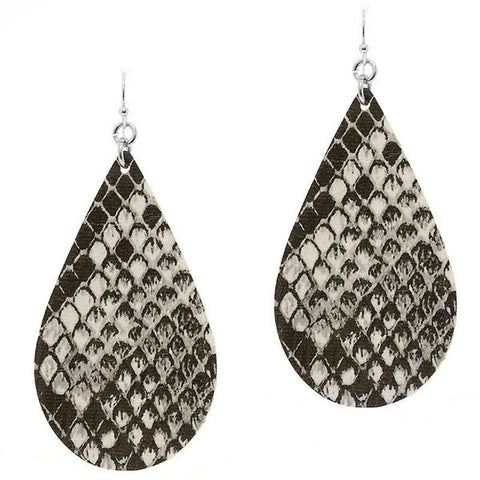 Snakeskin Leather Earrings