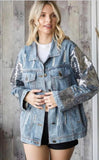 Destroyed Denim and Sequin Jacket