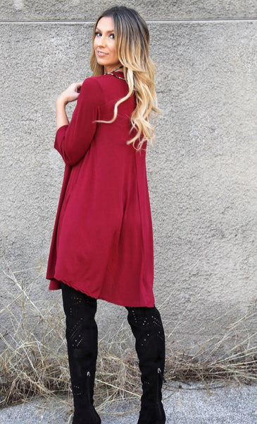 Addictive Dress-Burgundy – Alison's Fashion