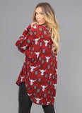 Wearing Waffle Top-Red