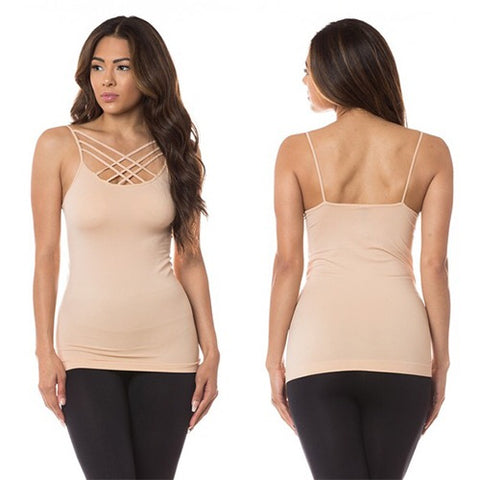 Seamless Criss Cross Cami-Nude