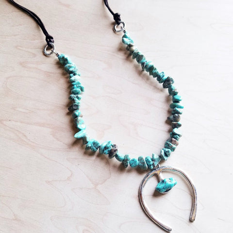Turquoise & Squash Blossom Necklace